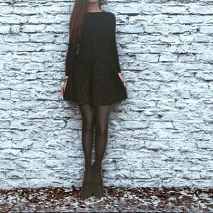 LOFT Black Long Sleeve Dress